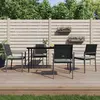 vidaXL Chaises de jardin et coussins lot de 4 noir 54x62,5x89 cm rotin