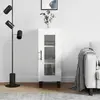vidaXL Buffet Blanc brillant 34,5x34x90 cm Bois d'ingénierie