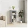 vidaXL Buffet gris béton 34,5x32,5x90 cm bois d'ingénierie