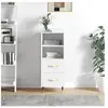 vidaXL Buffet Blanc brillant 34,5x34x90 cm Bois d'ingénierie