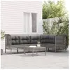 vidaXL Salon de jardin 6 pcs avec coussins Gris Résine tressée