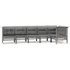 vidaXL Salon de jardin 6 pcs avec coussins Gris Résine tressée