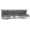 vidaXL Salon de jardin 6 pcs avec coussins Gris Résine tressée