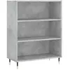 vidaXL Bibliothèque gris béton 69,5x32,5x90 cm bois d'ingénierie