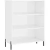 vidaXL Armoire à étagères blanc brillant 69,5x32,5x90 cm