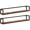 vidaXL Étagères murales 2 pcs 110x17x17 cm bois massif d'acacia et fer