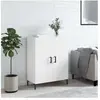 vidaXL Buffet Blanc brillant 69,5x34x90 cm Bois d'ingénierie