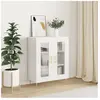 vidaXL Buffet Blanc brillant 69,5x34x90 cm Bois d'ingénierie