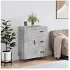 vidaXL Buffet gris béton 69,5x34x90 cm bois d'ingénierie