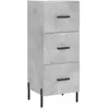 vidaXL Buffet Gris béton 34,5x34x90 cm Bois d'ingénierie