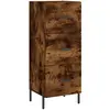 vidaXL Buffet Chêne fumé 34,5x34x90 cm Bois d'ingénierie