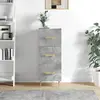 vidaXL Buffet Gris béton 34,5x34x90 cm Bois d'ingénierie