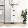 vidaXL Buffet Blanc brillant 34,5x34x90 cm Bois d'ingénierie
