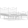 vidaXL Cadre de lit métal avec tête de lit/pied de lit blanc 183x213cm