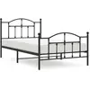 vidaXL Cadre de lit métal avec tête de lit/pied de lit noir 107x203 cm