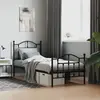 vidaXL Cadre de lit métal avec tête de lit/pied de lit noir 90x200 cm