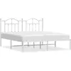 vidaXL Cadre de lit métal avec tête de lit blanc 183x213 cm