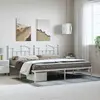 vidaXL Cadre de lit métal avec tête de lit blanc 193x203 cm