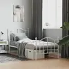 vidaXL Cadre de lit métal avec tête de lit/pied de lit blanc 90x200 cm