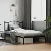 vidaXL Cadre de lit métal avec tête de lit noir 100x200 cm