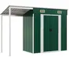 vidaXL Abri de jardin avec toit prolongé vert 277x110,5x181 cm acier