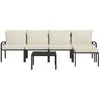 vidaXL Salon de jardin 6 pcs avec coussins sable acier