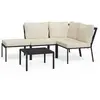 vidaXL Salon de jardin 5 pcs avec coussins sable acier