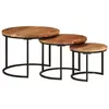 vidaXL Tables gigognes 3 pcs bois massif d'acacia