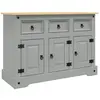 vidaXL Buffet Corona gris 112x43x78 cm bois massif pin mexicain