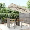vidaXL Ensemble de bar jardin 7 pcs gris poly rotin/bois massif acacia