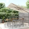 vidaXL Ensemble de bar jardin 11pcs gris poly rotin/bois massif acacia