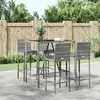 vidaXL Ensemble de bar de jardin 5 pcs avec coussins gris poly rotin