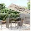 vidaXL Ensemble de bar jardin 9 pcs gris poly rotin/bois massif acacia