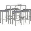 vidaXL Ensemble de bar de jardin 7 pcs avec coussins gris poly rotin