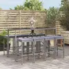 vidaXL Ensemble de bar de jardin 9 pcs avec coussins gris poly rotin