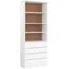 vidaXL Bibliothèque tiroirs ALTA blanc 77x35x186,5cm bois massif pin