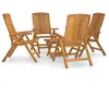 vidaXL Salon de jardin 5 pcs bois massif de teck
