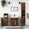 vidaXL Vidaxl Ensemble D'armoires De Salle De Bain 3 Pcs Chêne Fumé