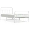 vidaXL Cadre de lit métal avec tête de lit/pied de lit blanc 107x203cm