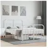 vidaXL Cadre de lit métal avec tête de lit/pied de lit blanc 120x190cm