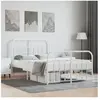 vidaXL Cadre de lit métal avec tête de lit/pied de lit blanc 120x200cm