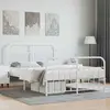 vidaXL Cadre de lit métal avec tête de lit/pied de lit blanc 140x190cm