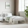 vidaXL Cadre de lit métal avec tête de lit blanc 107x203 cm