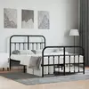 vidaXL Cadre de lit métal avec tête de lit/pied de lit noir 120x190 cm