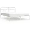 vidaXL Cadre de lit métal avec tête de lit blanc 183x213 cm