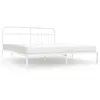 vidaXL Cadre de lit métal avec tête de lit blanc 193x203 cm