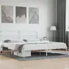 vidaXL Cadre de lit métal avec tête de lit blanc 200x200 cm