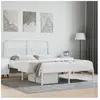 vidaXL Cadre de lit métal avec tête de lit blanc 140x190 cm