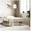 vidaXL Cadre de lit métal avec tête de lit/pied de lit blanc 107x203cm