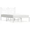 vidaXL Cadre de lit métal avec tête de lit blanc 120x190 cm